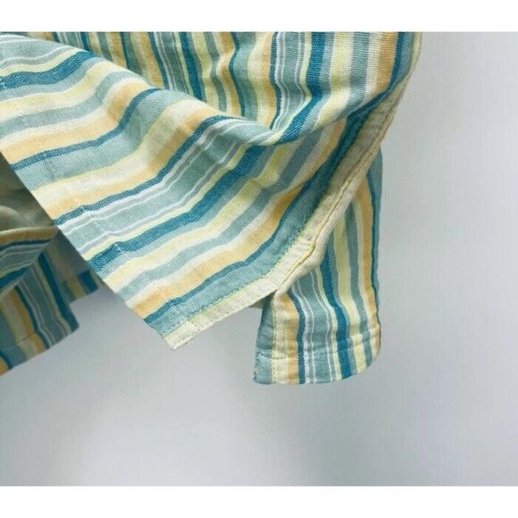 Levi’s Shirt Size M Men’s The Sunset Camp Striped Relaxed Yelow Green White New - Picture 8 of 10